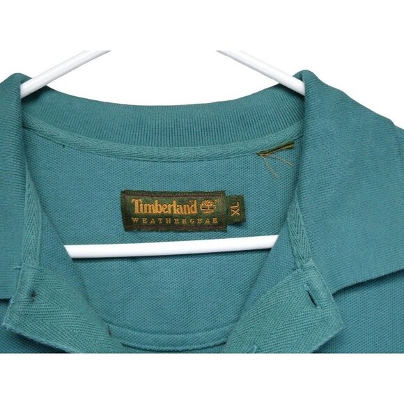 Timberland Weathergear Polo Shirt Mens XL Green Teal Short Sleeve Logo‎ Collar - Picture 2 of 9